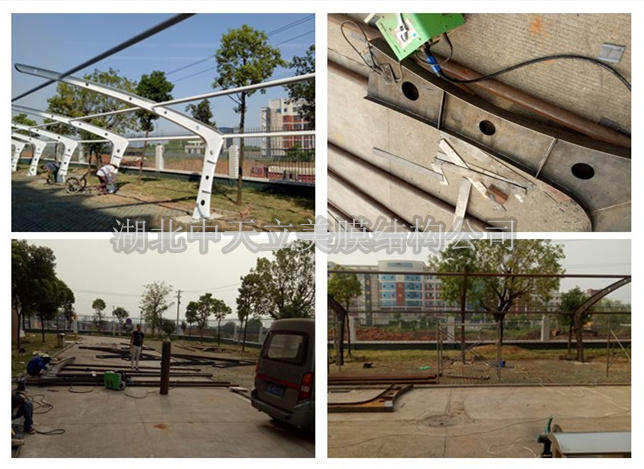 汉口北高中膜结构车棚钢结构现场施工图.jpg